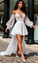 Shop 2025 ANNAKOO Spaghetti Straps Tulle Long Sleeves High Low Wedding Dress Under 198