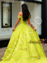 Shop 2025 ANNAKOO Yellow Spaghetti Straps Beading Tulle A Line Prom Dress Under 198