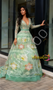 Shop  2025 ANNAKOO Green Long Sleeve V Neck Floral Beading Prom Dress Under 239