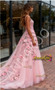 Shop 2025 ANNAKOO Pink V Neck A Line Beading Flowers Prom Dress Under 399