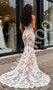 Shop 2025 ANNAKOO High Neck Lace Champagne Backless Trumpet Mermaid Wedding Dress Under 279