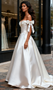 Shop 2025 ANNAKOO Tie Shoulder A Line Off The Shoulder Ruched Satin Wedding Dress Under 199