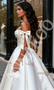 Shop 2025 ANNAKOO Tie Shoulder A Line Off The Shoulder Ruched Satin Wedding Dress Under 199