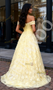 Shop 2025 ANNAKOO Yellow Off The Shoulder Floral A Line Tulle Prom Dress Under 199