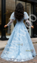 Shop 2025 ANNAKOO Snowflake Blue Long Sleeve Tulle A Line Prom Dress With Slit Under 189