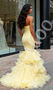 Shop 2025 ANNAKOO Strapless Satin Trumpet Mermaid Tulle Ruffles Prom Dress Under 239