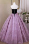 shop 2025 Annakoo Lavender Sweetheart Black Velvet Flower Prom Dresses Under 269