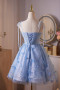 Shop 2026 ANNAKOO Blue Tulle Short A-Line Spaghetti Strap Homecoming Dress Under 149