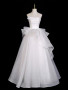 Shop 2025 ANNAKOO A Line Organza White Strapless Ruched Ruffles Wedding Dress Under 175