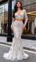 Shop 2025 ANNAKOO Long Sleeve Two Piece Flower Beading Trumpet Mermaid Prom Dress Under 279
