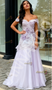 Shop 2025 ANNAKOO Purple Off The Shoulder A Line Flower Beading Prom Dress Under 189