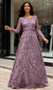 Shop 2026 ANNAKOO Purple Lace Scoop Long Sleeve Beading Prom Dress Under 199