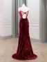 Shop 2026 ANNAKOO Burgundy Sequin Spaghetti Straps Backless Mermaid Prom Dress Under 189