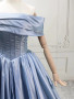 Shop 2026 ANNAKOO A Line Off Shoulder Satin Blue Elegant Prom Dres Under 169