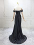 Shop 2025 ANNAKOO Mermaid Off The Shoulder Satin Black Ruched Prom Dress Under 165