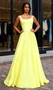Shop 2026 ANNAKOO Yellow Straps A Line Floor Length Satin Prom Dress Under 149