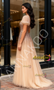 Shop 2026 ANNAKOO Champagne Short Sleeves Square Sequin A Line Prom Dress Under 299