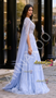 Shop 2026 Annakoo  Blue Beading Cap Sleeves Tulle Sheat Column Prom Dress