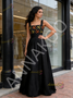 Floral Straps Square A Line Black Prom Dress