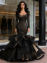 Shop 2026 ANNAKOO Black Off The Shoulder Long Sleeves Ruffles Prom Dress Under 799