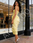 Shop 2026 ANNAKOO Yellow Strapless Ruched Spandex Sheath Column Prom Dress Under 2179