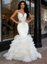 Shop 2026 ANNAKOO White Sweetheart Beading Ruffles Tulle Trumpet Mermaid Wedding Dress Under 799