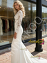 Shop 2026 ANNAKOO Lace Long Sleeve Satin Trumpet Mermiad Wedding Dress Under 249