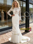 Shop 2026 ANNAKOO Lace Long Sleeve Satin Trumpet Mermiad Wedding Dress Under 249