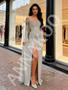 Shop 2026 ANNAKOO Champagne Sequin Trumpet Mermaid Off The Shoulder Prom Dress With Slit Under 249