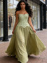 Shop 2026 ANNAKOO Green Beading A Line Sweetheart Satin Prom Dress Under 289