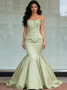 Shop 2025 ANNAKOO Beading Strapless Trumpet Mermaid Green Satin Prom Dress Under 289