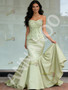 Shop 2025 ANNAKOO Beading Strapless Trumpet Mermaid Green Satin Prom Dress Under 289