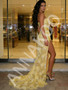 Shop 2026 ANNAKOO Yellow Beading Sweetheart Trumpet Mermaid Lace Prom Dress With Slit Under 189