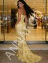 Shop 2026 ANNAKOO Yellow Beading Sweetheart Trumpet Mermaid Lace Prom Dress With Slit Under 189