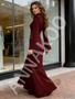 Shop 2026 ANNAKOO High Neck Burgundy Satin Detachable Train Trumpet Mermaid Prom Dress Under 198