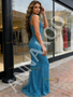 Shop 2026 ANNAKOO Blue Beading One Shoulder Sequin Trumpet Mermaid Prom Dress Under 239