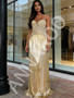 Shop 2026 ANNAKOO Gold Spaghetti Straps Sheath Column Sparkle Prom Dress Under 298