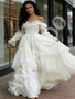 Shop 2026 ANNAKOO Vintage Off The Shoulder Long Sleeve Satin Wedding Dress Under 259