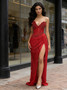 Shop 2026 ANNAKOO Red Sweetheart Beading Sequin Sheath Column Prom Dress With Slit Under 289