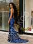 Shop 2026 ANNAKOO Straps Deep V Neck Trumpet Mermaid Royal Blue Embroidery Prom Dress Under 269