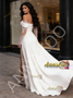 Shop 2026 ANNAKOO White Off The Shoulder Chiffon Lace A Line Wedding Dress With Slit Under 169