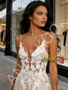 Shop 2026 ANNAKOO Spaghetti Straps Tulle Champagne A Line Spakle  Wedding Dress Under 189