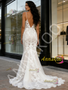 Shop 2026 ANNAKOO Trumpet Mermaid Sheer Lace Appliques V Neck Wedding Dress Under 289