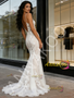 Shop 2026 ANNAKOO Trumpet Mermaid Sheer Lace Appliques V Neck Wedding Dress Under 289