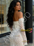 Shop 2026 ANANKOO Long Sleeve Strapless Beading Tulle Trumpet Mermaid Wedding Dress Under 289
