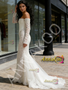 Long Sleeve Strapless Beading Tulle Trumpet Mermaid Wedding Dress