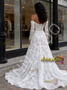Lace Off The Shoulder Long Sleeve A Line Wedding Dress