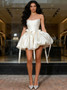 Shop 2026 ANNAKOO White Sweetheart Short Mini Bow Satin Wedding Dress Under 188