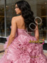 Shop 2026 ANNAKOO Pink Strapless Ruffles Tulle Ball Gown Prom Dress Under 289