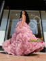 Shop 2026 ANNAKOO Pink Strapless Ruffles Tulle Ball Gown Prom Dress Under 289